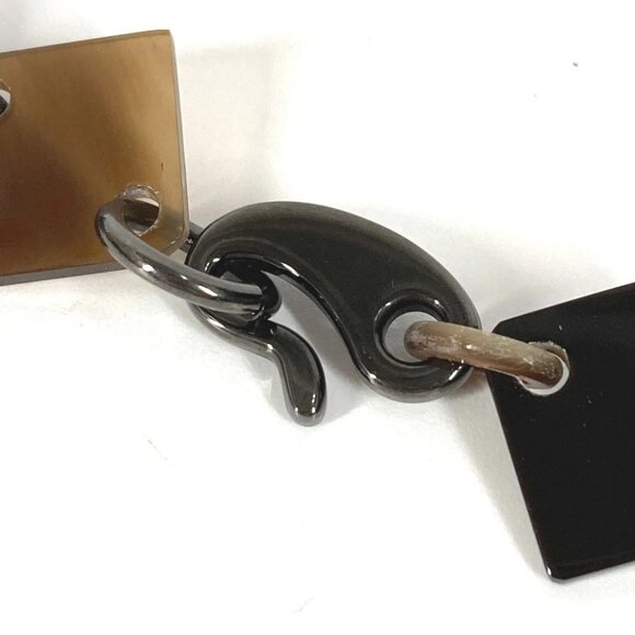 HERMES Collier Diva Buffalo Horn Logo Accessory Long Necklace Multicolore - Picture 8 of 12